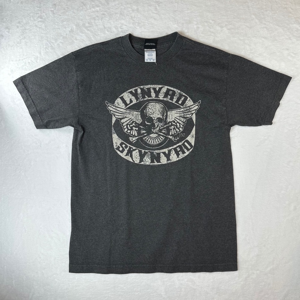 Vintage Lynyrd Skynyrd Winterland Classic Rock T-Shirt Gray Skull Wings Mens M